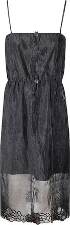 Cecilie Bahnsen Abito midi Barr a fiori - Nero