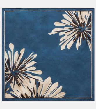 Brunello Cucinelli Floral silk twill scarf