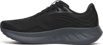 Saucony Womens Ride 18 Sneaker, Black/Shadow, 9.5 Wide