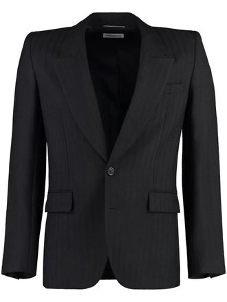 Saint Laurent striped suit jacket - men - Wool - 46 - Black