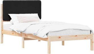 vidaXL Estructura De Cama Con Cabecera Tapizada Negro 90 X 190 Cm Vidaxl