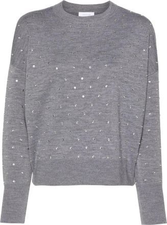 Paco Rabanne Grey Crystal-Embellished Wool Jumper - Womens - Wool/Polyamide/Elastane