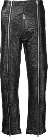 Walter Van Beirendonck zip-up straight-leg trousers - men - Polyester/Cotton/Polyurethane - 48 - Black