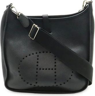 Herm&egrave;s Vintage, unisex, Zwart, ONE Size, Leer, Pre-owned Evelyne III GM Schoudertas Zwart