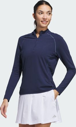 adidas Womens adidas Ultimate365 Solid Quarter-Zip Mock Polo Shirt