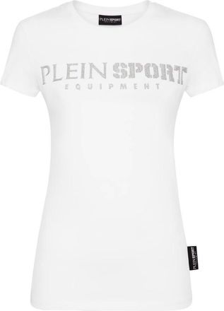 Plein Sport Tops, Dames, Wit, XS, Katoen, T-shirt Ronde Hals SS