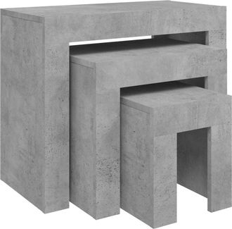 vidaXL Vidaxl - Nesting Coffee Tables 3 pcs Concrete Grey Engineered Wood