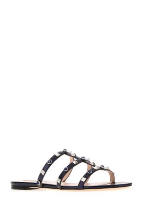 Valentino Garavani 8w0s0c49elq F8y Purplishnavydarkindigo Slippers Flat Shoes
