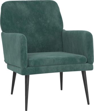 vidaXL Sillón de terciopelo verde oscuro 62x79x79 cm Vidaxl