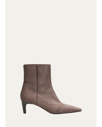 Brunello Cucinelli 50mm Monili-Heel Calf Hair Ankle Boots