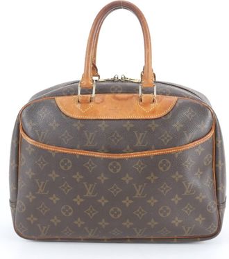 Louis Vuitton Monogram Brown Leather Coated Canvas Handbag Tote Bag (Pre-Owned)