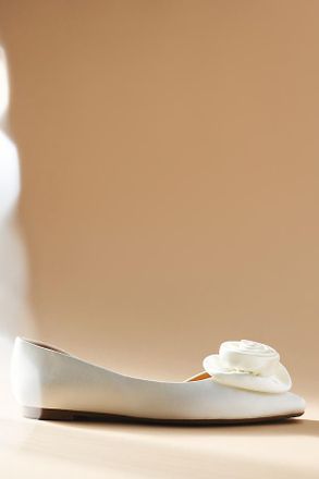 Badgley Mischka Jana Satin DOrsay Rosette Flats