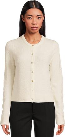 Vince Soft Boucle Cardigan Womens Sweater White : MD, Cashmere/Silk/Spandex