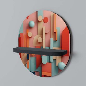 OEM Estante Ovalado Colorburst Construct Negro