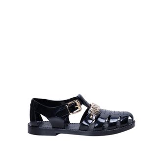 Moschino Flat Sandals, female, Black, Size: 10 US Spider Sandal