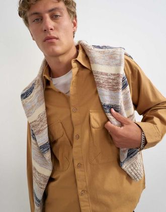 Topman camicia utility oversize color tan-Neutro