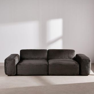 Maisons du monde Sof&aacute; de 4 plazas extra&iacute;ble con negro carb&oacute;n