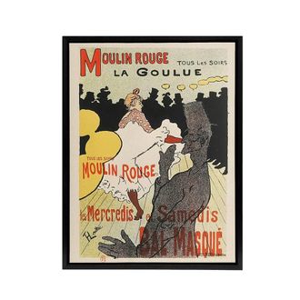 Artery8 Lautrec Moulin Rouge Advert Paris Framed Canvas Wall Art Print | Size: W24 x H32
