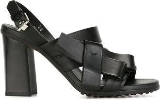 Tod's bow detail sandals - Zwart