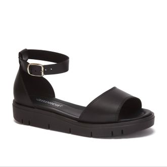 Andrea Womens Ankle Strap With A Buckle Sandal In Black