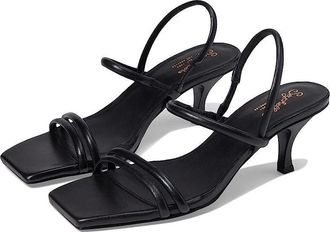 Seychelles Womens Seychelles Banks Strappy Sandal Black Leather Kitten Heel HTAT543