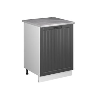 Vicco Mueble Bajo De Cocina Fame-line, Gris Oscuro/blanco, 60 Cm 1 Puerta Con Encimera, Vicco