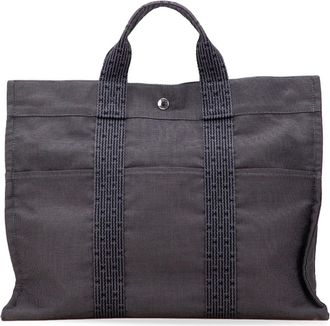 Hermès Borsa tote Herline MM in tela 1990-2010 - Grigio