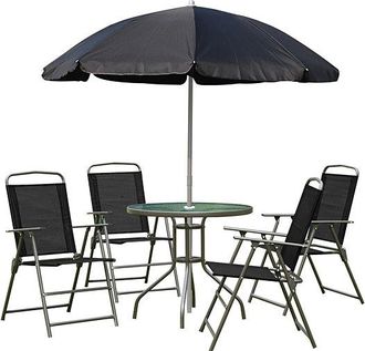 OUTSUNNY 6 Piece Patio Dining Set | TJ Hughes Black