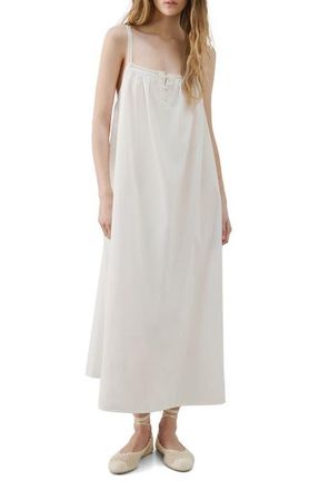 Mango Lace Cotton Nightgown in White at Nordstrom, Size Medium