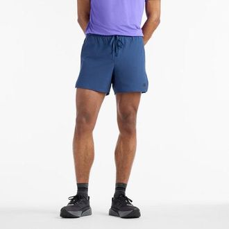New Balance Hombre RC Essential Short 5 en Azul, Polywoven, Talla XL