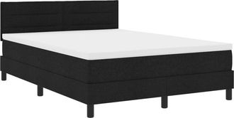 vidaXL Box Spring Bed with Mattress Black 140 x 200 cm Fabric vidaXL