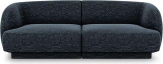 MICADONI Sofá 2 plazas de tejido chenilla azul regio