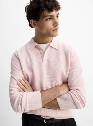 Le 31 Mens Optical honeycomb knit polo