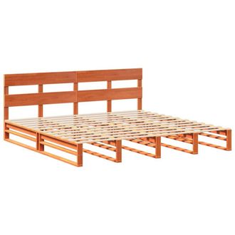 Berkfield Home Beautiful Bed Frame without Mattress Wax Brown 200x200 cm Solid W