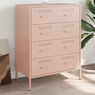 Berkfield Home Sideboard Pink 68x39x89 cm Steel | Size: 68 x 39 x 89 cm