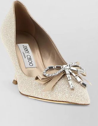 Jimmy Choo London auria pumps pointed toe glitter bow