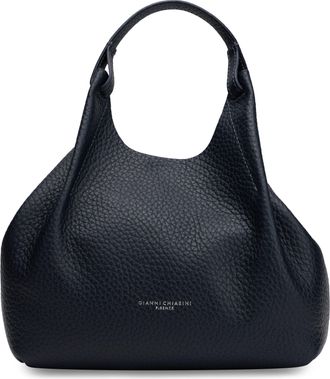 Gianni Chiarini Womens Hobo Shoulder Bag Calfskin Midnight Blue Handbags Hand