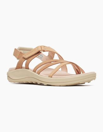 Merrell Womens Merrell Harbor Backstrap Leather Womens Tan Rose Sandals - Pink - Size: 8