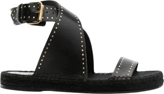 Isabel Marant Studded Cross-Strap Sandalen - Dames - Sandalen - Zwart - 37 EU - Leer - Schoenen