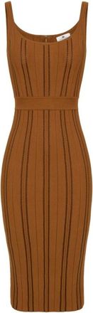 Elisabetta Franchi Origami Jurk - Dames - Kleedjes - Bruin - M - Kleedjes