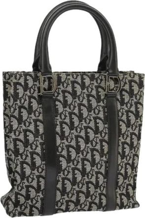 Dior Pre-owned Trotter Canvas Tote Bag - Dames - Vintage Handtas - Blauw - ONE Size - Leer - Vintage