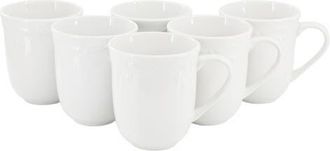 Elama Henryi 6 Piece 12 Ounce Porcelain Mug Set in White at Nordstrom