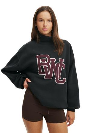 Cotton On Womens Active Plush Funnel Neck Sweatshirt in Black Bwc at Nordstrom, Size Xx-Small