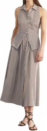 Tanya Taylor Hannah Dress In Acorn/optic White