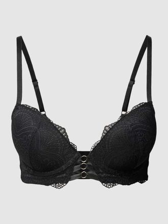 Lascana Push-Up-BH mit Spitzenbesatz Modell Elenora in Black, Größe 70A