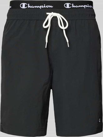 Champion Badehose mit Label-Details und Ges&auml;&szlig;tasche in Black, Gr&ouml;&szlig;e XXL