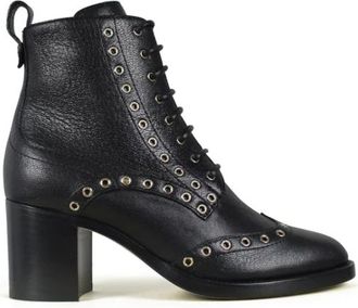 Jimmy Choo London Hannah Boots - Dames - Laarzen met Hak - Zwart - 35 EU - Leer - Schoenen