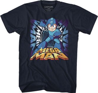 Megaman Mega Man - Mens T-Shirt, X-Large, Navy