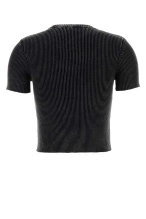 Diesel Womens Slate Cotton M-Anchor T-Shirt 900 Exterior Exterior: T-shirts And Polos