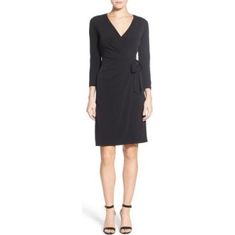 Anne Klein Faux Wrap Jersey Dress in Black at Nordstrom Rack, Size Xx-Large